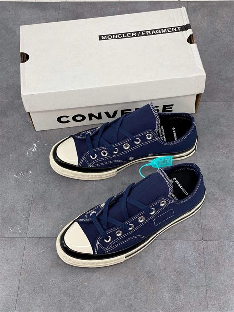Fragment Design X Moncler X Converse Chuck 70 Navy For Sale Sneaker Hello