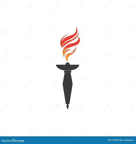 Torch Vector Icon Illustration Design Template Stock Vector