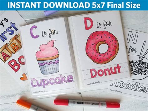 Sort free coloring pages by theme, show, or song. Book Baby Shower Activity / Personalized ABC Book Coloring ...