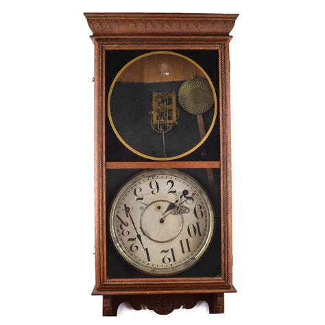 Antique Regulator Clock By The Sessions Clock Company Ebth