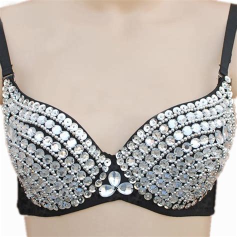 Women S Fashion New Punk Lady Goth Silver Studded Bra NOTE Please Compare The Detail Sizes With