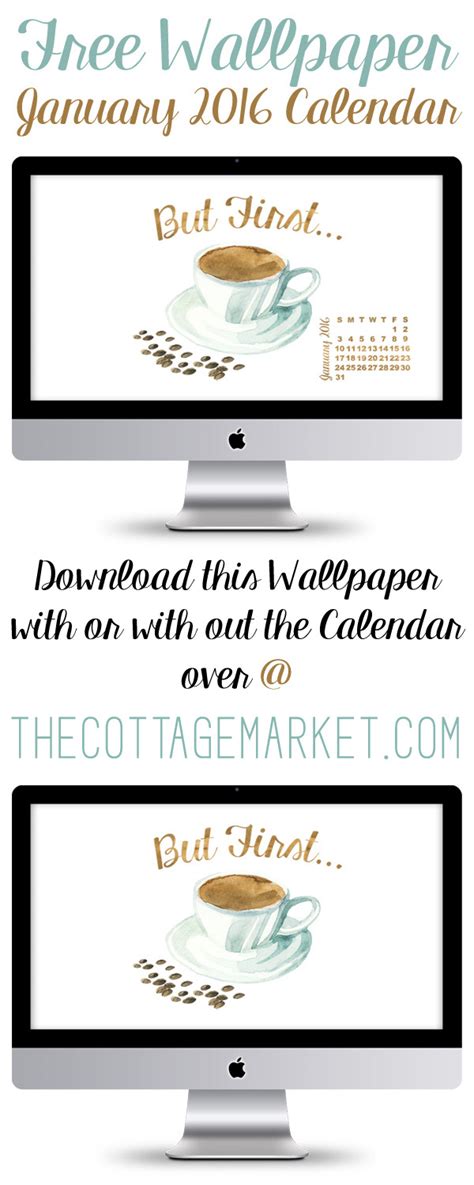 Free Download Free Desktop Wallpaper January 2016 Calendar The Cottage