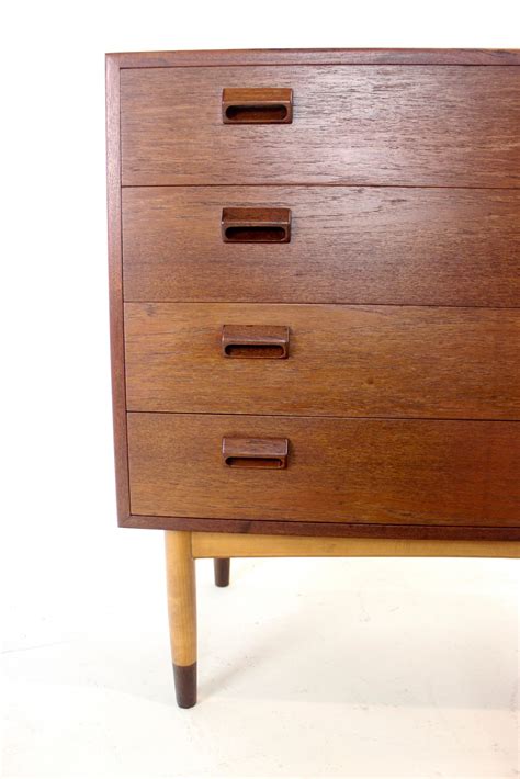 Scandinavian Modern Four Drawer Teak Dresser Designed By Borge Mogensen