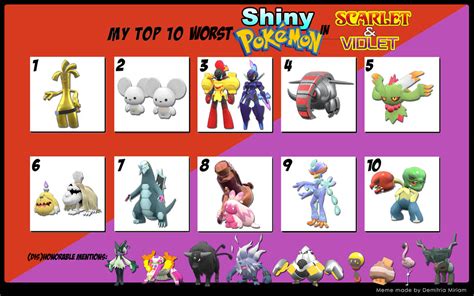 Top 10 Worst Shiny Pokemon In Scarlet And Violet By Wildcat1999 On