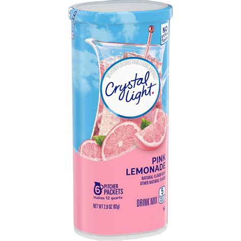 Crystal Light Pink Lemonade Powdered Drink Mix Caffeinated 29 Oz Can