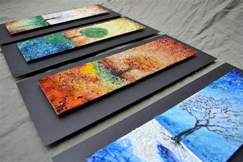 The Four Seasons Fused Glass Wall Art With Textured Relief Etsy Fused Glass Wall Art Fused