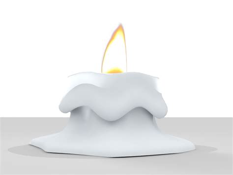 Melted Candle Flame 3d Model