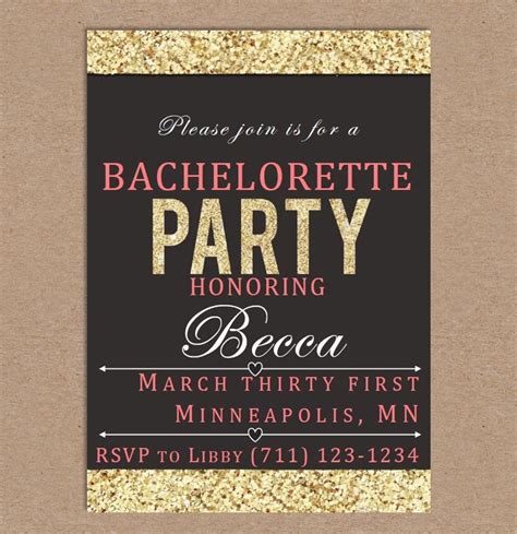 glitter bachelorette party invitation bachelorette party etsy glitter bachelorette party