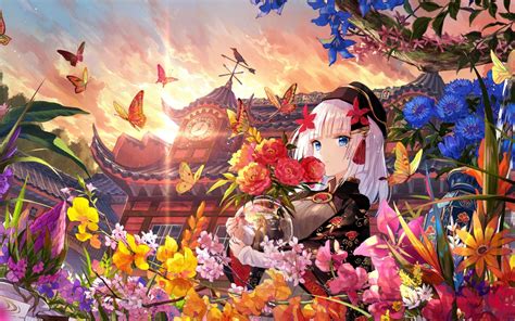 Anime Flower Wallpapers Wallpaper Cave