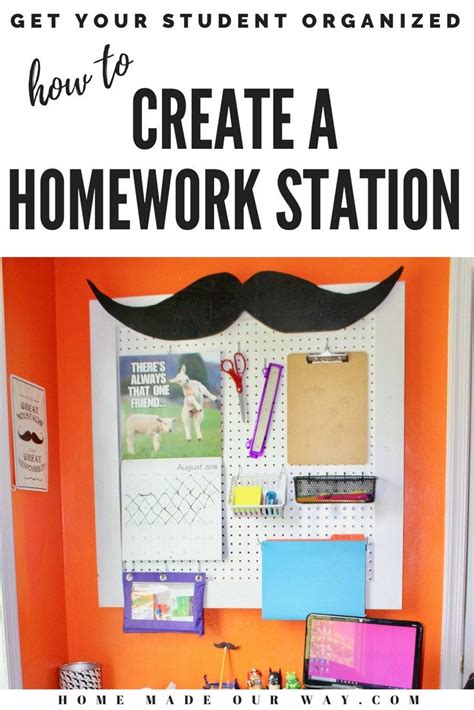 Homework Station How To Create And Organize One For Your Kids Homework Station Peg Board
