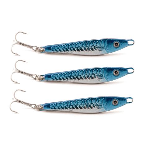 Blue Fish 28g 3 Lures Plus Tackle Box Jiggle Fishing