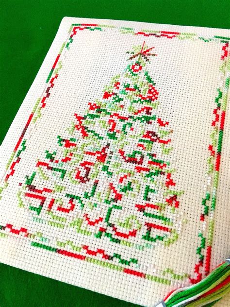 variegated christmas tree cross stitch pattern christmas etsy