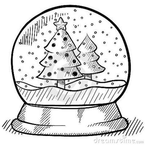 You can make christmas tree on your wall with branches or string lights. Snowglobe drawing | Easy christmas drawings, Christmas ...