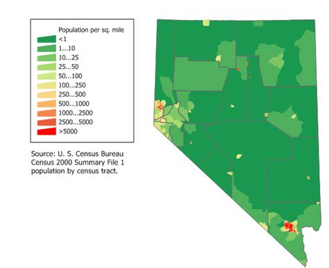 Map Of Nevada Map Population Density Worldofmaps Net Online Maps
