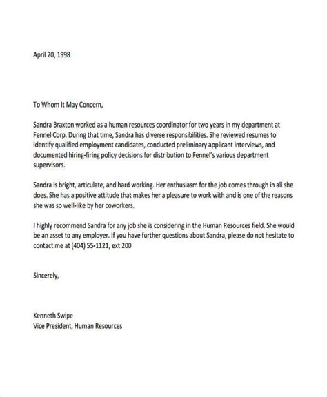 Employee Recommendation Letter Template Free Word Pdf Format