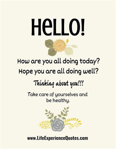 Hope You Are Doing Well Quotes Shortquotescc