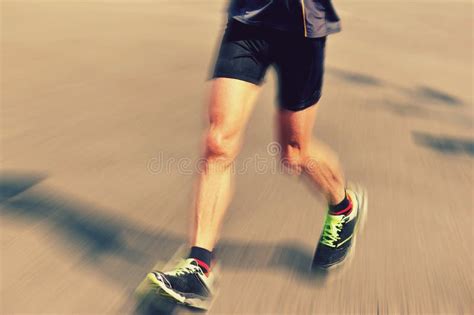 People Feet On City Road In Marathon Running Race Stock Photo Image