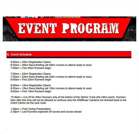 Sample Event Program Template - 11+ Free Documents in PDF
