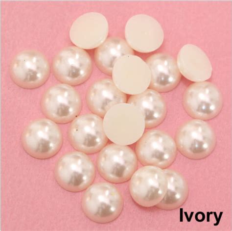 Pcs Half Round Flat Back Pearl Beads Multi Color Size Mm Mm Mm