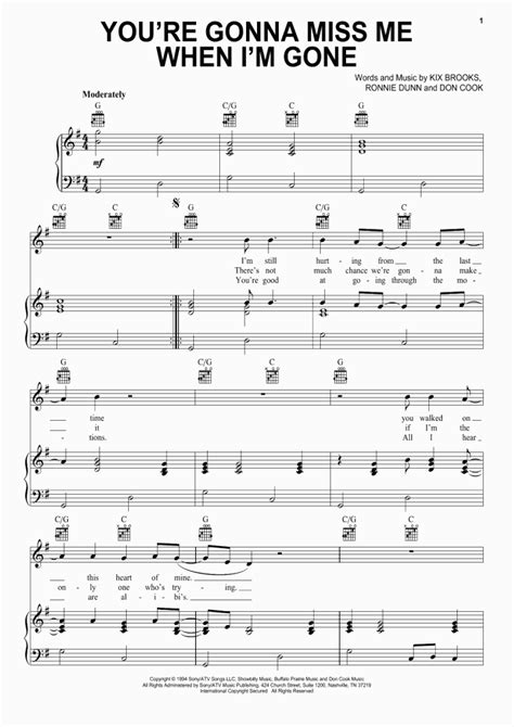 Youre Gonna Miss Me When Im Gone Piano Sheet Music