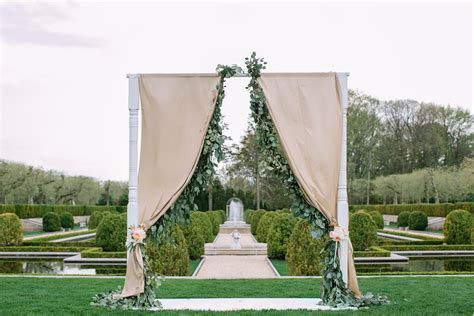 Champagne Fabric Wedding Arch