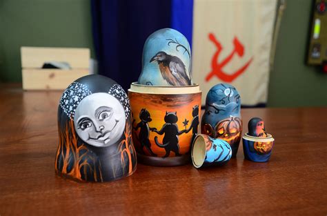 Hand Painted Russian Nesting Doll Matryoshka Halloween Made In Etsy