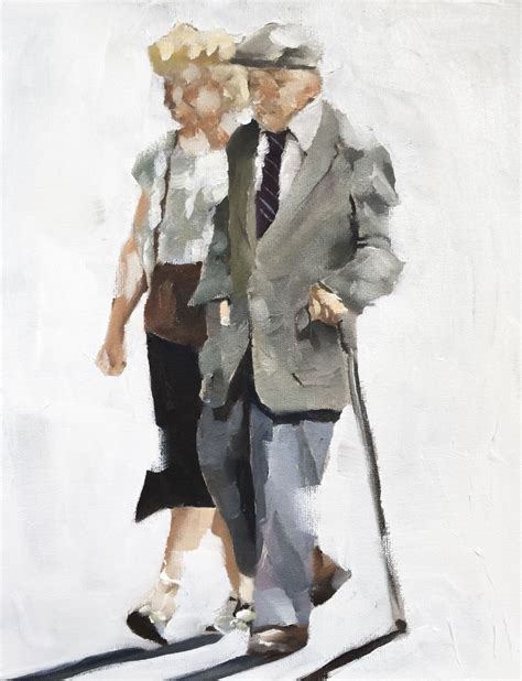 Old Couple Art Print 8 X 10 Inches From Original Painting By J