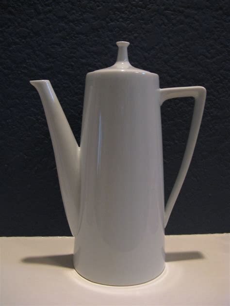 Mid Century Modern White Ceramic Coffee Pot By Kellandelle On Etsy
