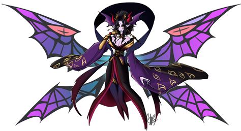 Lilithmon Lilithmon X Antibody Digimon Highres 1girl Head Wings Horns Pointy Ears Wings