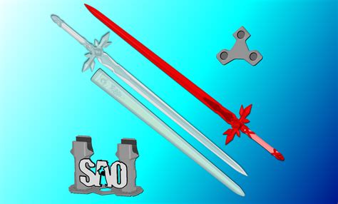 3d File Bluered Rose Sao Sword Eugeokirito Sword Sword Art Online