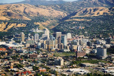 Salt Lake City Utah Usa Aerial View Of Salt Lake City Show Flickr