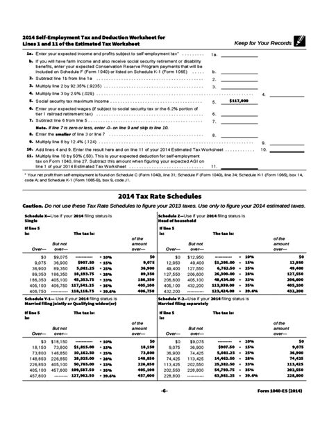 Form 1040 Es Estimated Tax For Individuals Form 2014 Free Download