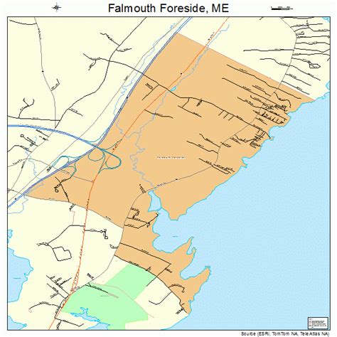 Falmouth Foreside Maine Street Map 2324530
