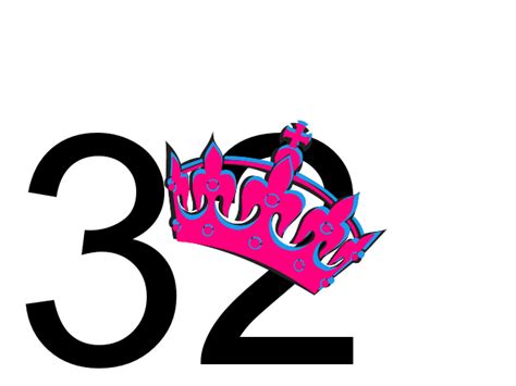 Pink Tilted Tiara And Number 32 Clip Art At Vector Clip Art