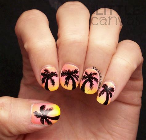 tropical palm tree nail art the little canvas