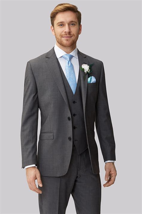 Best men's suit for wedding ideas. 1851 grey suit pack in 2020 | Grey suit blue tie, Grey ...
