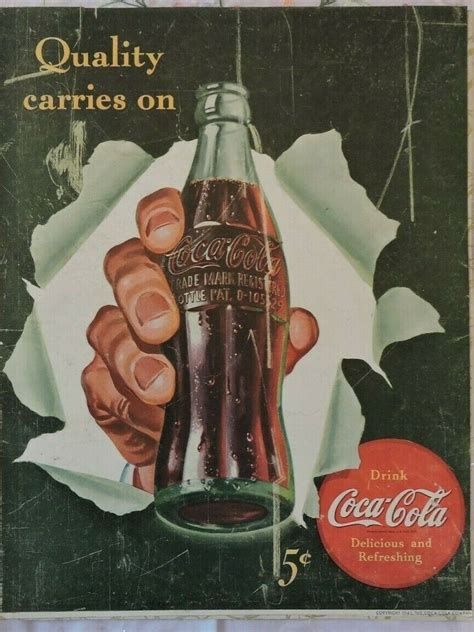 Coca Cola Poster Sign 1942 Coca Cola Vintage Advertisement Poster 5