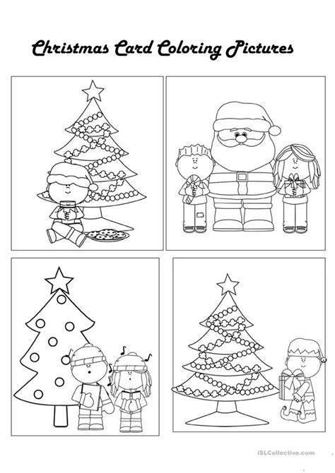 Keep scrolling to get your free printable tracing christmas preschool worksheets. Color Your Own Christmas Cards worksheet - Free ESL ...