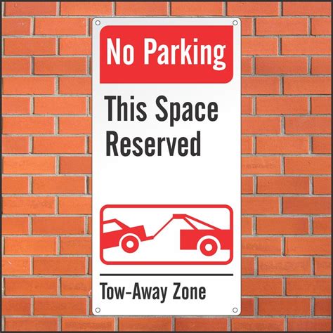 No Parking This Space Reserved Sign Tow Away Zone 12 X 24