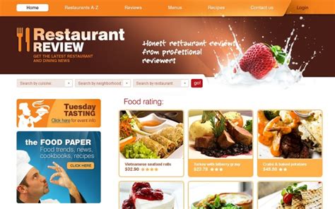 Restaurant Reviews Website Template 29779