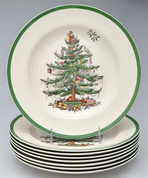 Spode Christmas Tree Set Of 8 Dinner Plates 10871056 Ebay