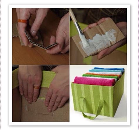 Diy Cardboard And Fabric Storage Tote Trusper