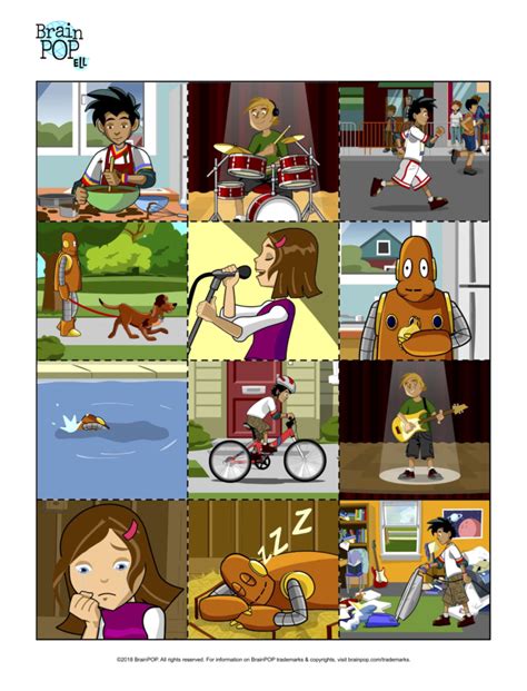 Ell Progressive Tense Parallel Actions Activity Brainpop Educators