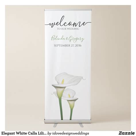 Elegant White Calla Lilies Wedding Welcome Sign Calla Lily Wedding
