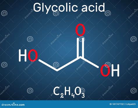 Glycolic Acid Hydroacetic Or Hydroxyacetic Acid C2h4o3 Molecule It
