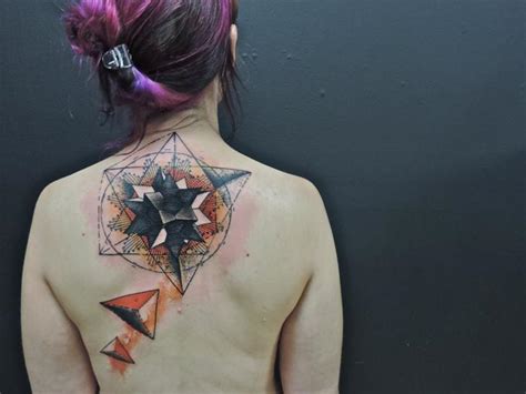 Back Neck Geometric Abstract Tattoo By Toko Lören Tattoo