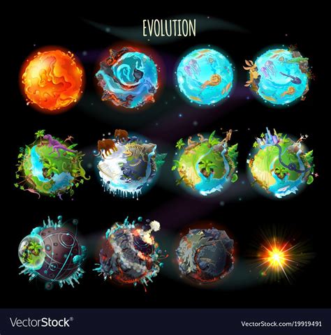 Evolution Of Earth Concept Vector Image On Vectorstock Evolution Art