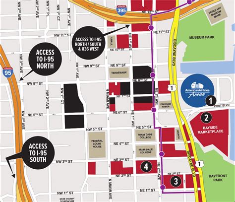 American Airlines Arena Parking Map 