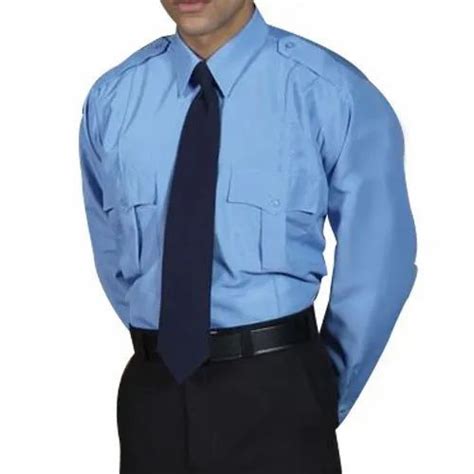 Sky Blue Blue Men Cotton Security Guard Uniform Size S Xl At Rs