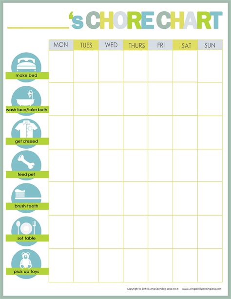 Customizable Printable Goal Chart For Kids Tedy Printable Activities